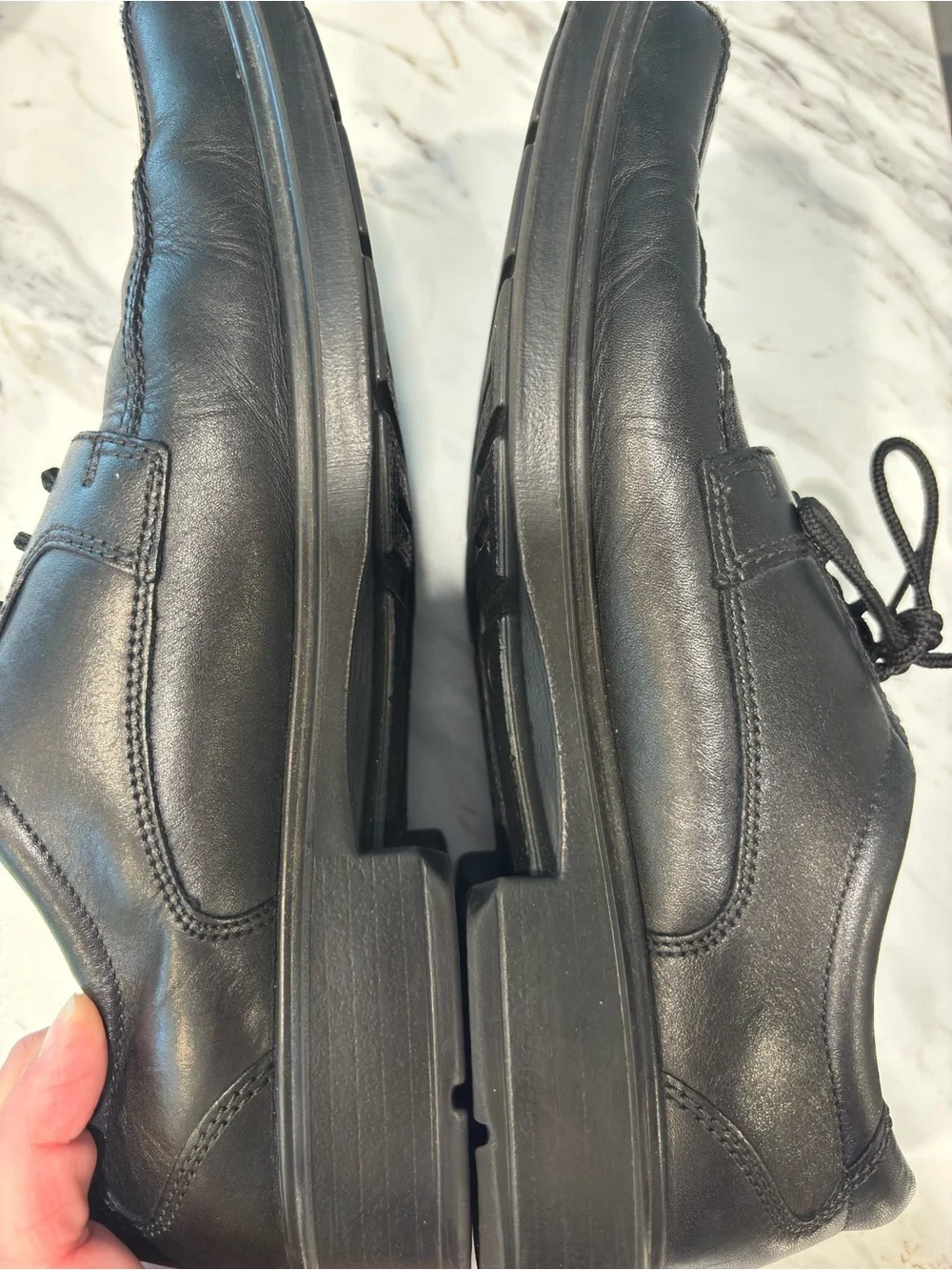 ECCO Men’s Black Leather Lace Up Comfort Dress Shoes EU 43 US 9 Made Portugal